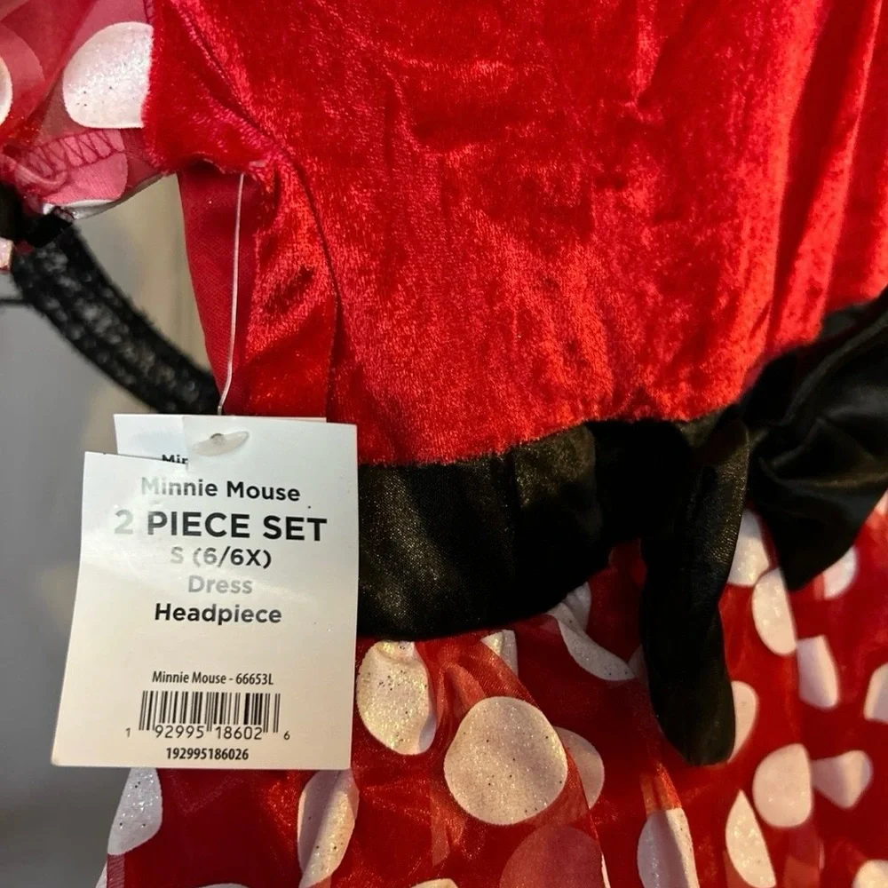 Disney Minnie Mouse Costume for Girls, Red Polka Dot, Girls Size 6-6x - Picture 8 of 10